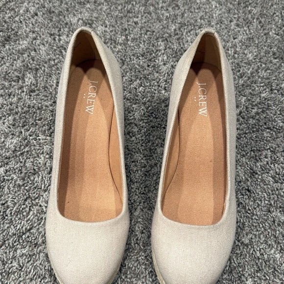 J. Crew Women's Cream wedge shoes size 7 1/2 - Picture 3 of 7